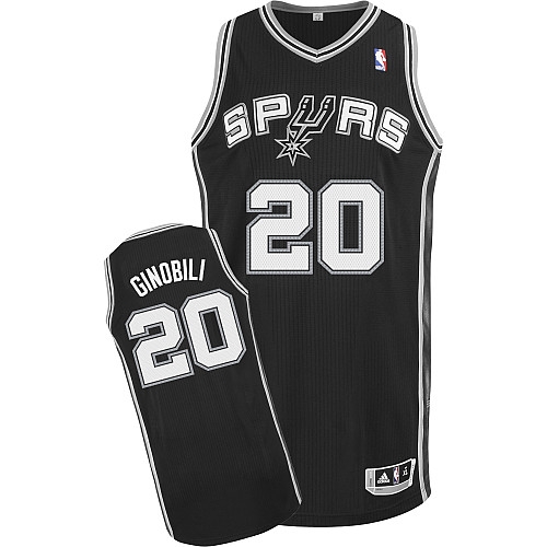 Adidas Manu Ginobili San Antonio Spurs Authentic Revolution 30 Road NBA Jersey - Black