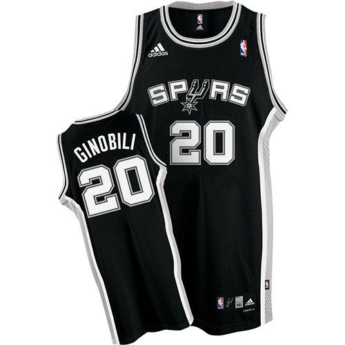 Adidas Manu Ginobili San Antonio Spurs Road Authentic NBA Jersey - Black