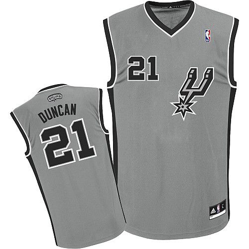 Adidas Tim Duncan San Antonio Spurs Youth Authentic NBA Jersey - Grey