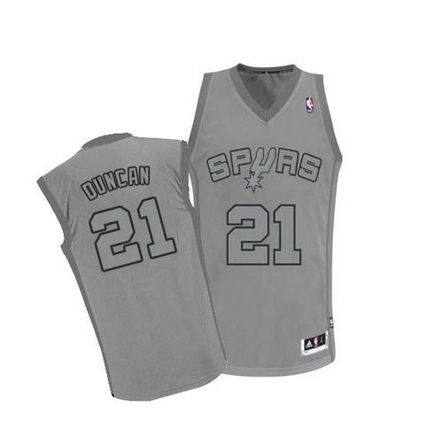 Adidas Tim Duncan San Antonio Spurs Authentic Big Color Fashion NBA Jersey - Grey