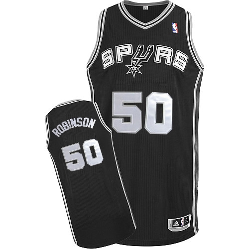 Adidas David Robinson San Antonio Spurs Authentic Jersey - Road Revolution 30 NBA Jersey - Black