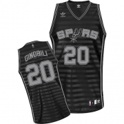 Adidas Manu Ginobili San Antonio Spurs Swingman Grey Groove NBA Jersey - Black
