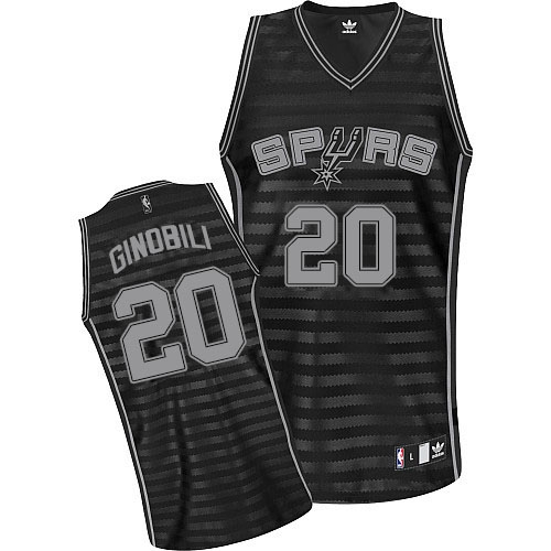 Adidas Manu Ginobili San Antonio Spurs Authentic Grey Groove NBA Jersey - Black