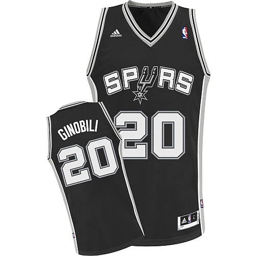 Adidas Manu Ginobili San Antonio Spurs Swingman Revolution 30 Road NBA Jersey - Black