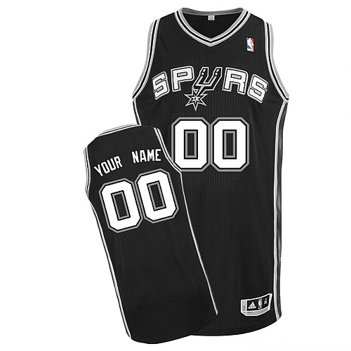 Adidas Customized San Antonio Spurs Authentic Revolution 30 Road NBA Jersey - Black