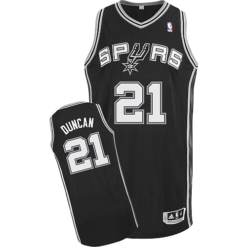 Adidas Tim Duncan San Antonio Spurs Youth Authentic NBA Jersey - Black