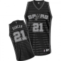 Adidas Tim Duncan San Antonio Spurs Authentic Grey Groove NBA Jersey - Black