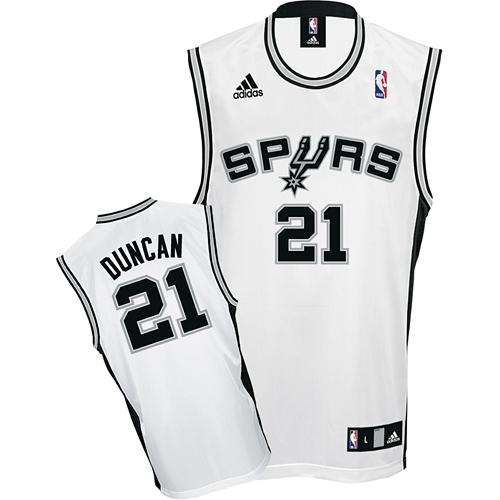 Adidas Tim Duncan San Antonio Spurs Home Authentic NBA Jersey - White